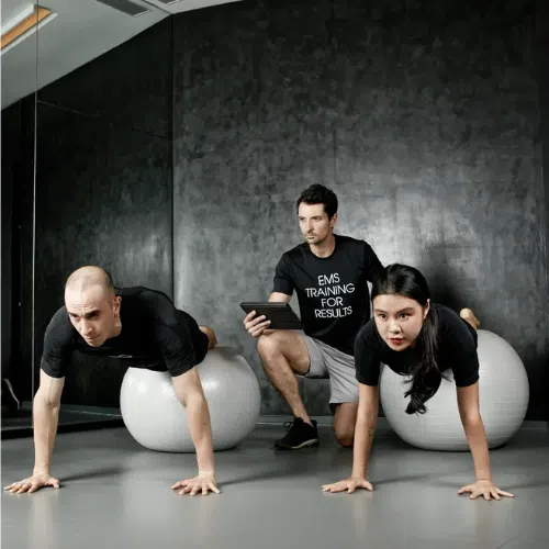 EMS group training session with trainer