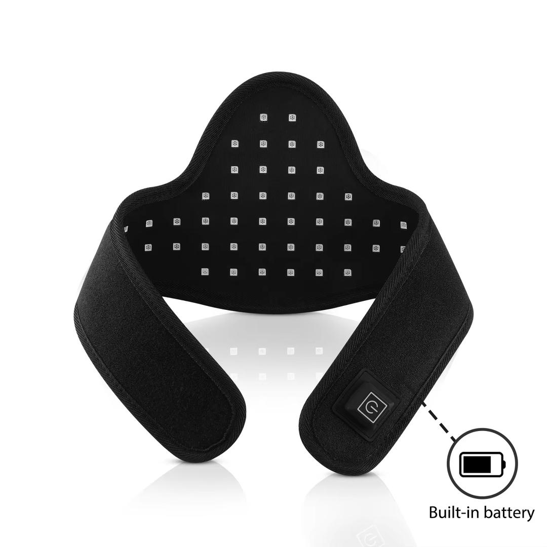 Spa Team Red Light Wrap — flat view showing LED array pattern and built-in battery button