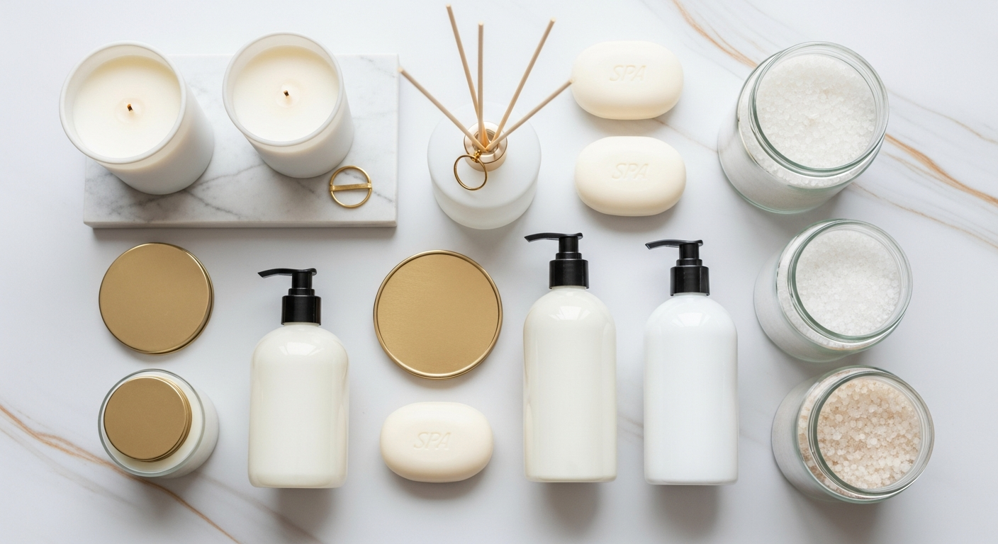 Private label bath and body product collection